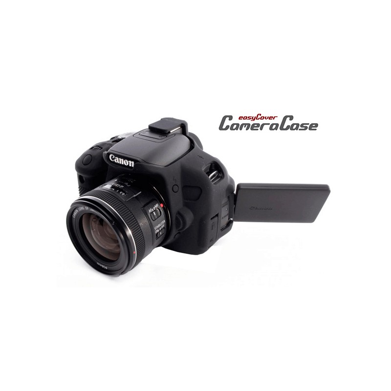 Funda Protectora Silicona CANON 200D Negra EASYCOVER