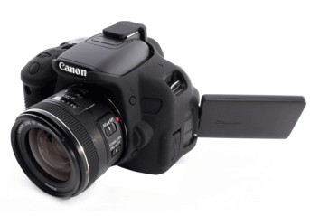 Funda Protectora Silicona CANON 200D Negra EASYCOVER-1