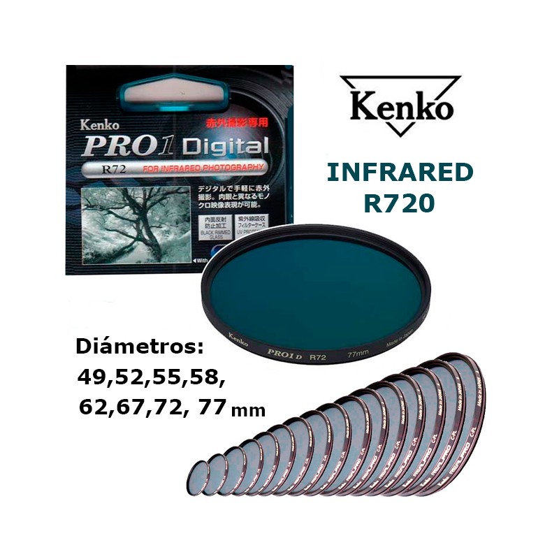 FILTRO INFRAROJO R720 KENKO 49mm a 82mm FILTRO INFRAROJO R720 KENKO 49mm a 82mm