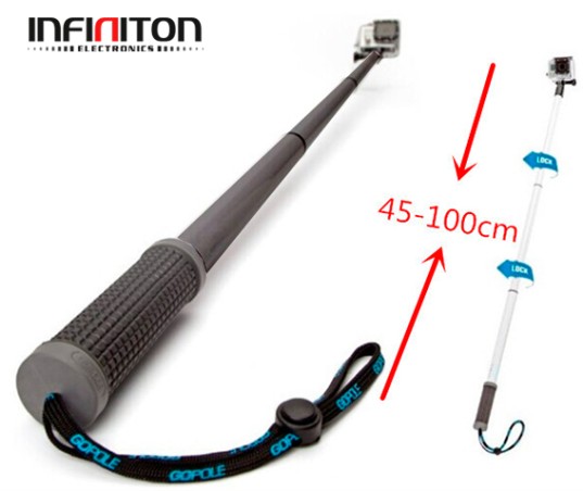 Palo extensible para Gopro y Cámaras acción Infiniton Pole-15 Negro