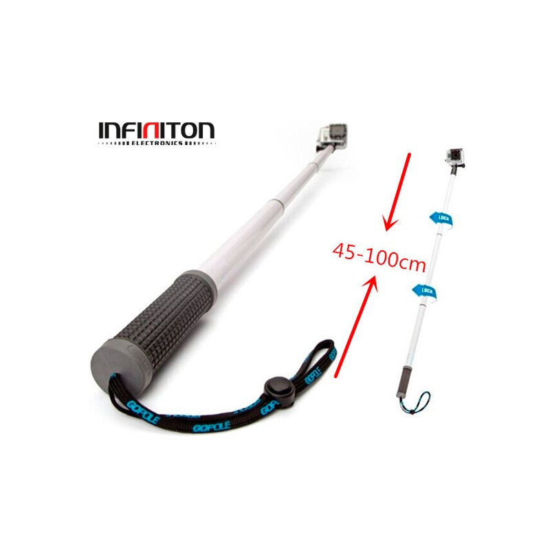 Palo extensible para Gopro y Cámaras acción Infiniton Pole-15 Blanco