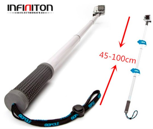 Palo extensible para Gopro y Cámaras acción Infiniton Pole-15 Blanco