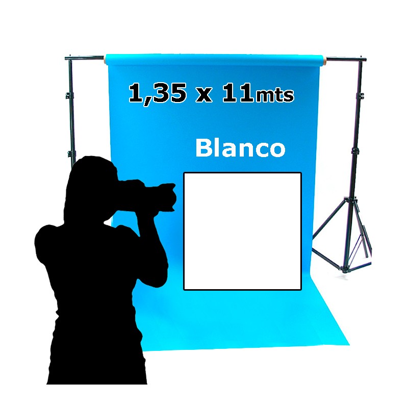 Fondo Fotográfico de Cartulina Blanco 1,35x11 mts
