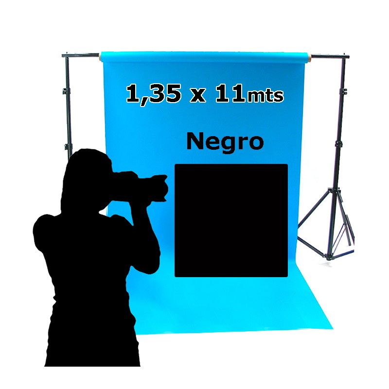 Fondo Fotográfico de Cartulina Negro 1,35x11 mts