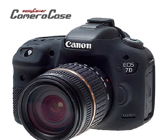 Funda Protectora Silicona CANON 7D Mark II Negra EASYCOVER