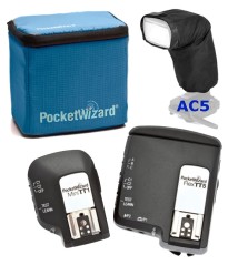 Pocket Wizard Mini TT1 + Flex TT5 + AC5 + Funda Canon