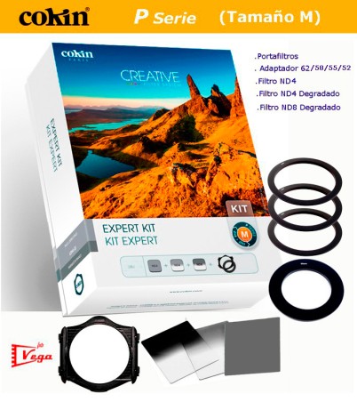 Kit Filtros COKIN Gris ND4 + Degradado ND4 / ND8 + Portafiltros Tamaño M + Anillos 52/55/58/62mm