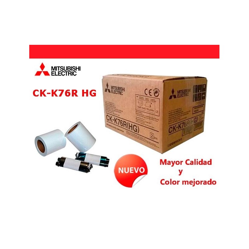 MITSUBISHI CK-K76R Papel Impresora CP-K60DW-S HG MITSUBISHI CK-K76R Papel Impresora CP-K60DW-S HG