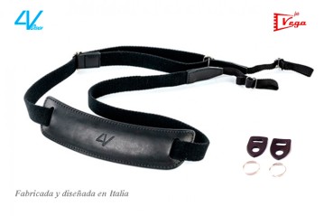 Correa de Cámara Piel Italiana 4V Design Lusso Large negra