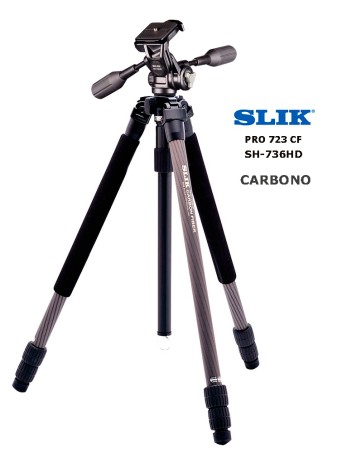 Trípode de Carbono SLIK PRO 723 CF con Rótula SH-736HD 