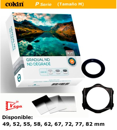 Kit Filtros COKIN Gris ND Degradado ND2 / ND4 / ND8 Tamaño M + Portafiltros Tamaño M + Anillo 72mm 