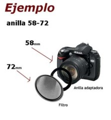 Anilla cambio de Rosca 72-58mm