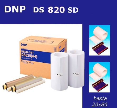 DNP DS 820 SD Papel Gramaje Fino (2 Bobinas) 