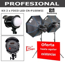 Kit Foco LED Profesional NANGUANG CN-P100WII x 2