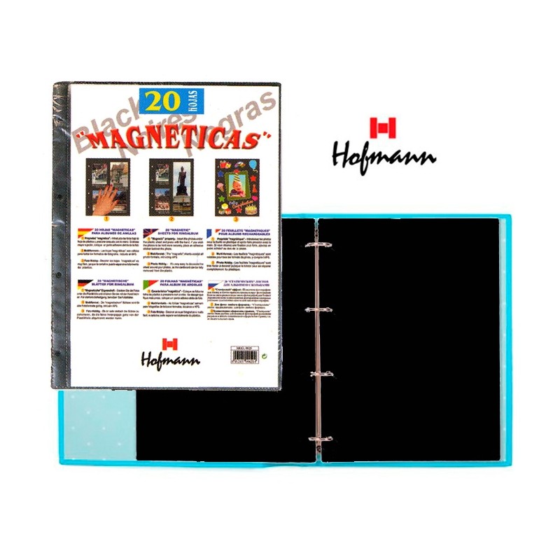 Hojas Magnéticas para album fotos Hofman 20 uds. Negras Hojas Magnéticas para album fotos Hofman 20 uds. Negras
