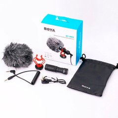 BOYA BY-MM1 Micrófono Cardioide Universal Contenido