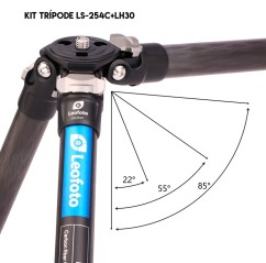 Trípode LEOFOTO LS-254C + LH-30 CARBONO patas