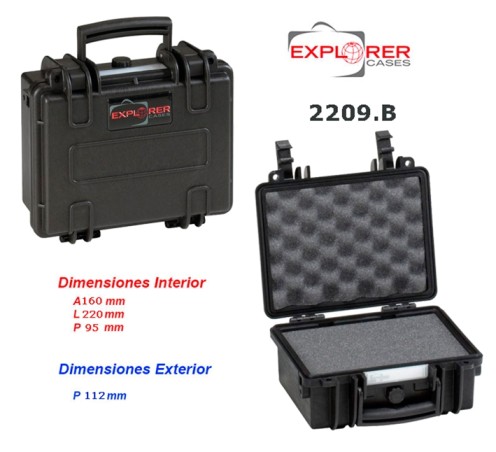 Maleta Estanca EXPLORER 2209 con Foam Negra