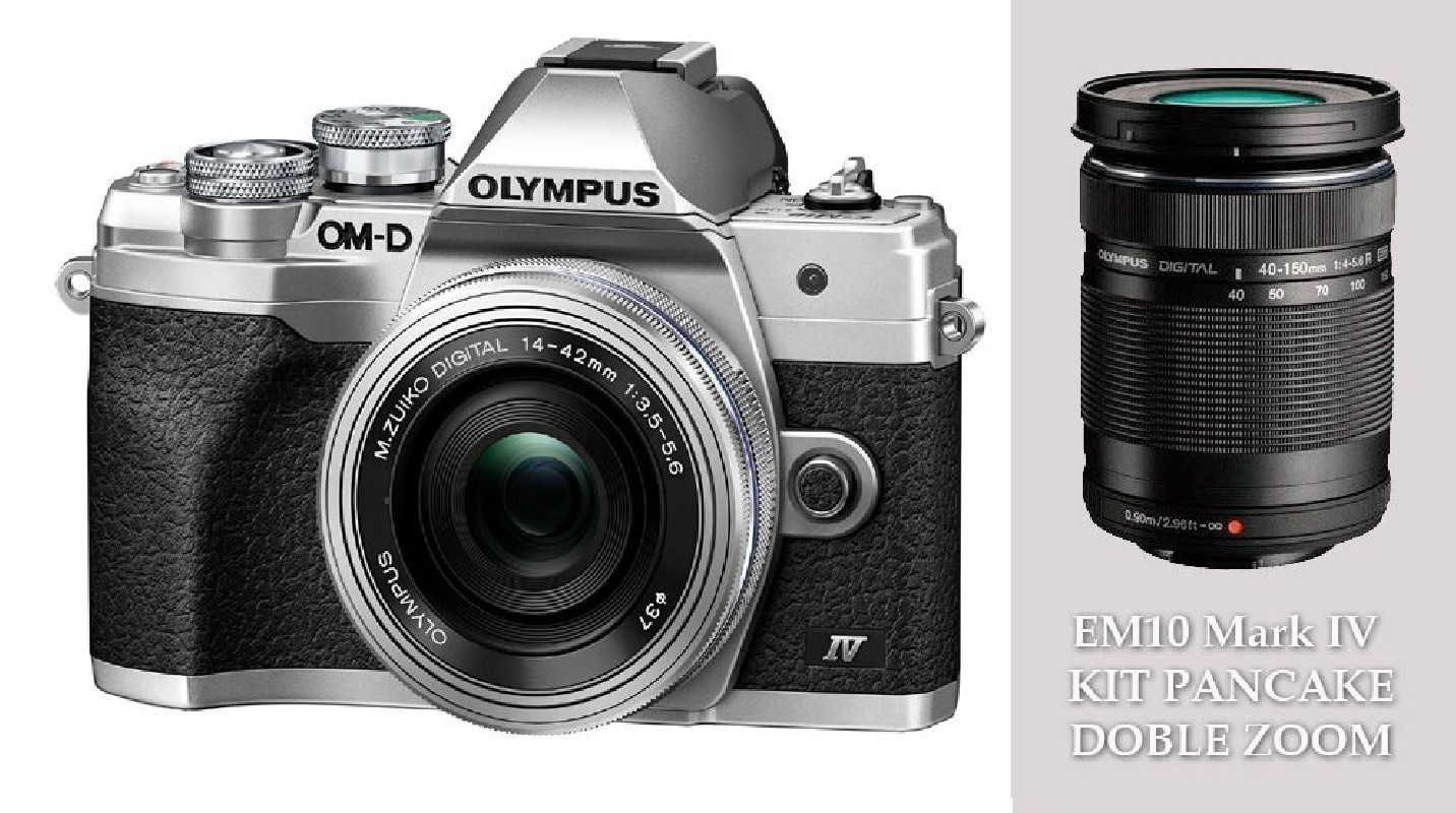 OLYMPUS E-M10 MARK IV KIT PANCAKE DOBLE ZOOM PLATA