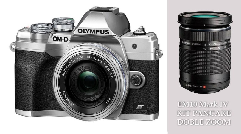 OLYMPUS E-M10 MARK IV KIT PANCAKE DOBLE ZOOM PLATA