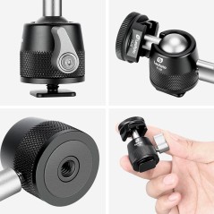 LEOFOTO F-19 Mini rótula con zapata para flash