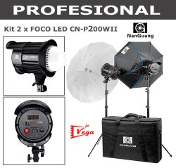 EQUIPO FOCOS LED NANGUANG CN-P200WII X 2