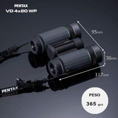 Pentax Vd 4 x 20 WP - Prismáticos 3 en 1 peso
