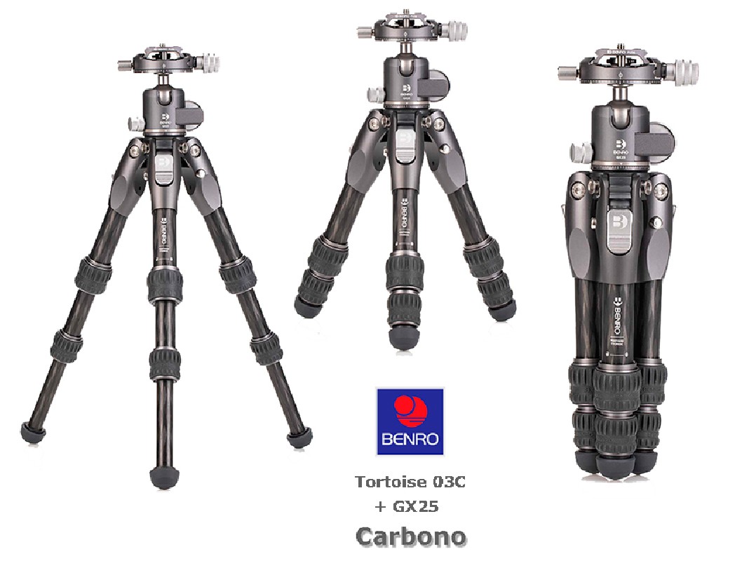 TRÍPODE BENRO TORTOISE 03C CARBONO + GX25 TRÍPODE BENRO TORTOISE 03C CARBONO + GX25