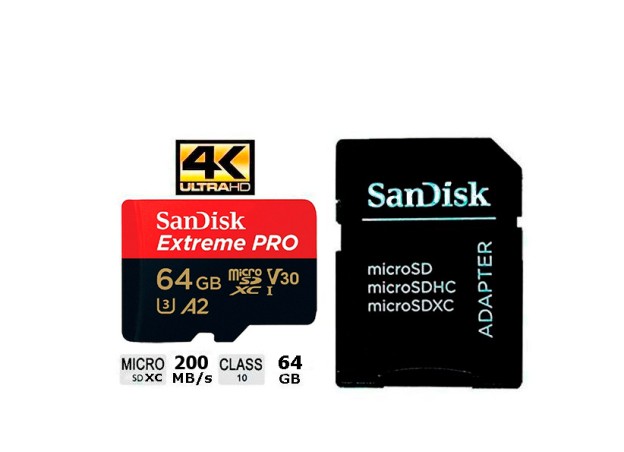 SANDISK MICRO SDXC EXTREME PRO 200MB/S 64GB