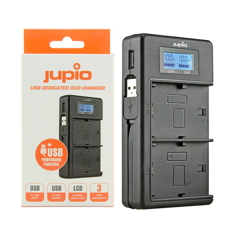 JUPIO CARGADOR DE BATERÍAS DOBLE FUJI NP-W126S JUPIO CARGADOR DE BATERÍAS DOBLE FUJI NP-W126S