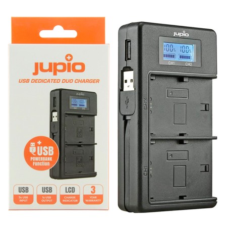 JUPIO CARGADOR DE BATERÍAS DOBLE FUJI NP-W126S