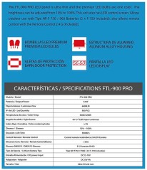 FOTIMA Panel LED Profesional FTL-900 PROESPECIFICACIONES