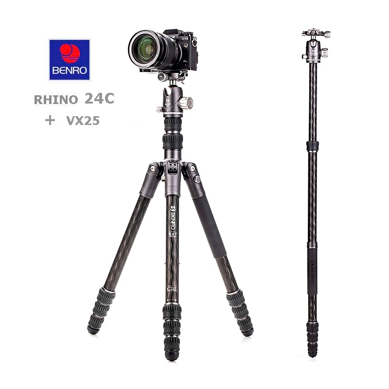 TRIPODE BENRO RHINO 24C CARBONO + ROTULA VX25