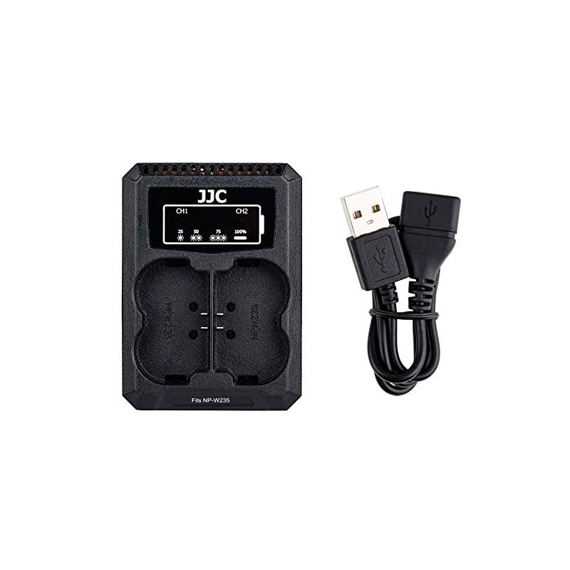 Cargador de batería doble JJC Para FUJI NP-W235 Cargador de batería doble JJC Para FUJI NP-W235
