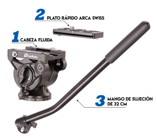 Cabeza fluida de video LEOFOTO BV-10