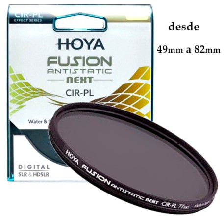 FILTRO HOYA POLARIZADOR FUSION ANTISTATIC NEXT 49mm a 82mm