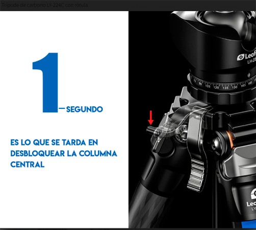 Trípode de carbono LEOFOTO LY-224C + LH-25