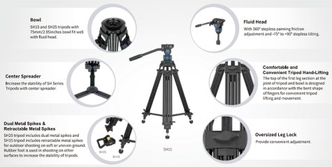 TRÍPODE DE VIDEO SIRUI SH15 