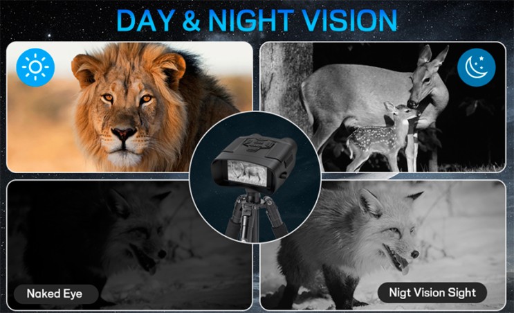 BINOCULAR DE VISIÓN NOCTURNA Y DIURNA CON CÁMARA  4K K&F
