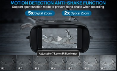 BINOCULAR DE VISIÓN NOCTURNA Y DIURNA CON CÁMARA  4K K&F-5