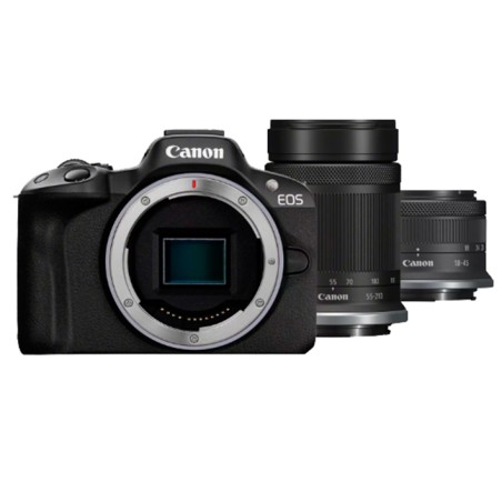 Canon EOS R50 + objetivo RF-S 18-45mm IS STM + objetivo RF-S 55-210mm IS STM Negro