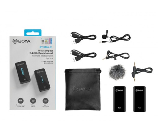 KIT MICRÓFONO INALÁMBRICO BOYA XM6 1 TX + 1 RX