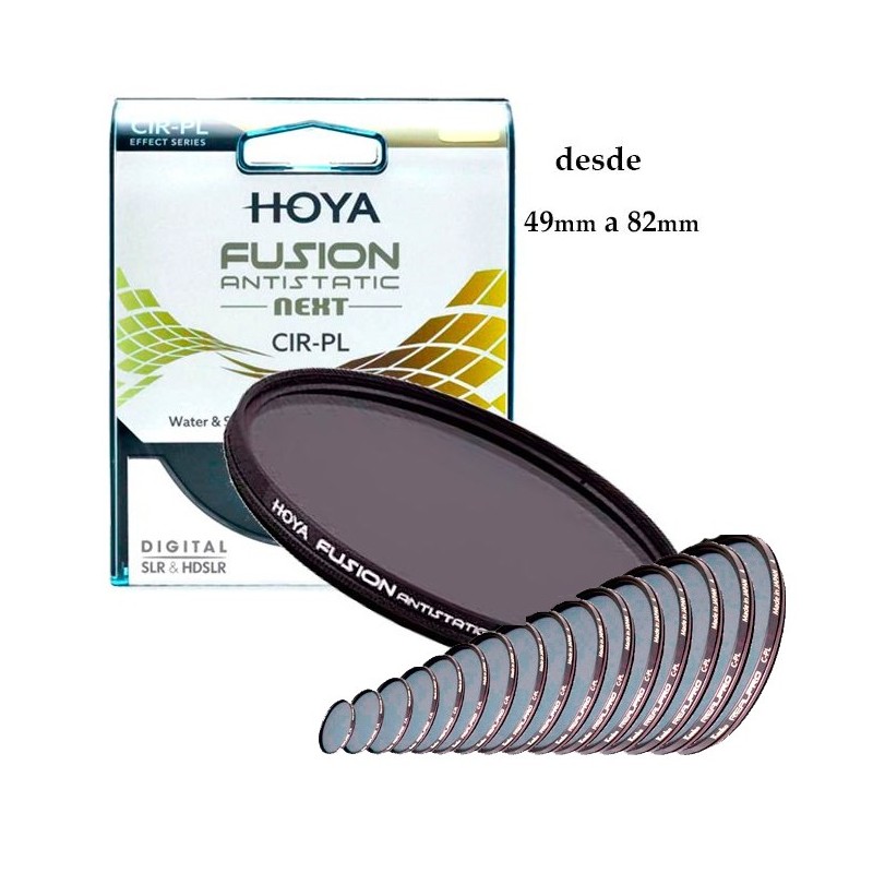 FILTRO HOYA POLARIZADOR FUSION ANTISTATIC NEXT 49mm a 82mm