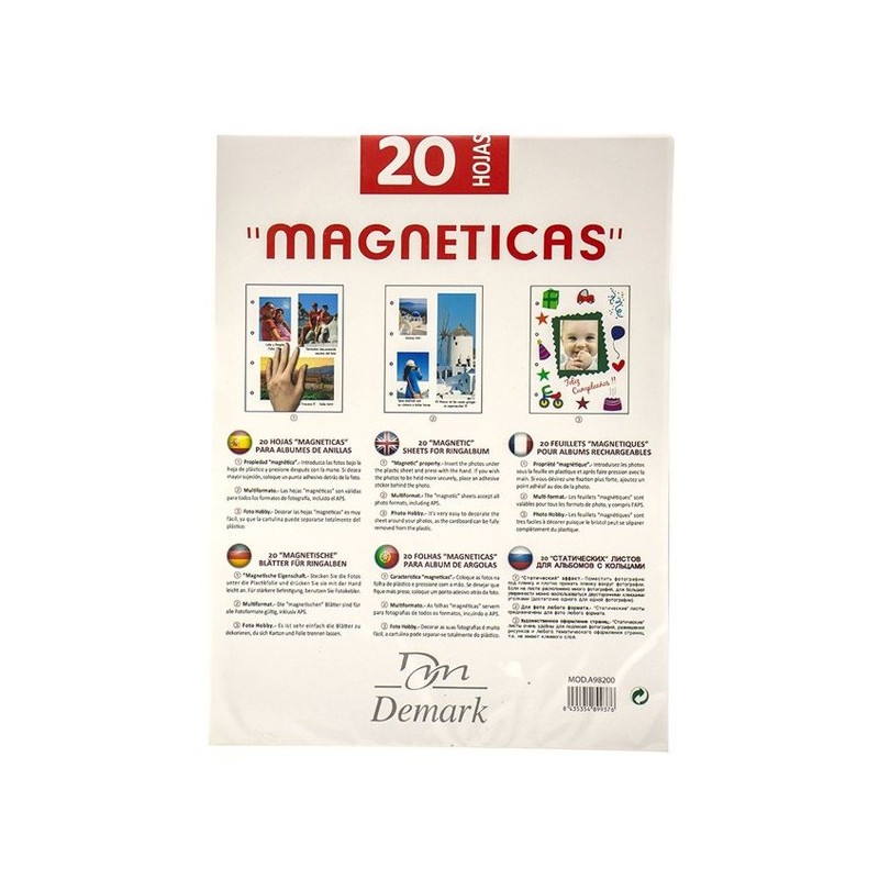 Hojas Magnéticas para album fotos  20 uds.