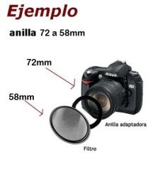 Anilla cambio de Rosca 72-58mm