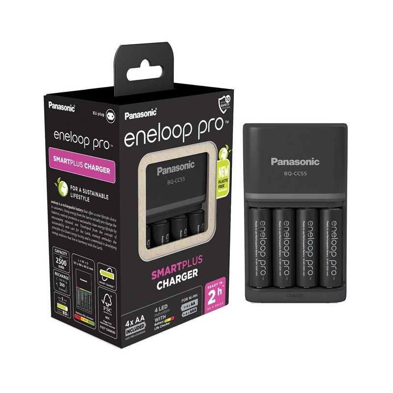 ENELOOP  Cargador  PRO  + 4 AA  2500mAh
